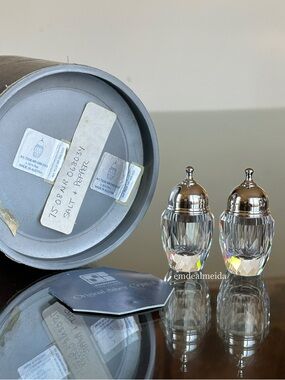 Swarovski Crystal Silver Tone Rhodium Plated Salt & Pepper Shakers 010130